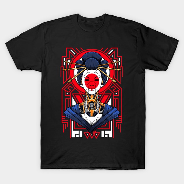 Mecha Geisha Cyborg T-Shirt by machmigo